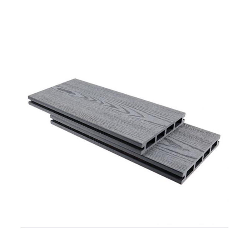 SRL-DEK 146 x 23 mm Holzmaserung, graue, hohle Verbund-Terrassendielen